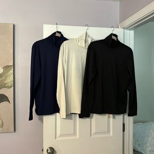 Set of 3 Liquid knit turtleneck tops